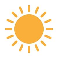 Sun flat icon . Summer pictogram. Sunlight symbol. for website design, web button, mobile app illustration vector