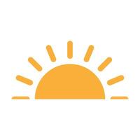 A half sun is setting downwards icon sunset concept for graphic design, logo, web site, social media, mobile app, ui illustration vector
