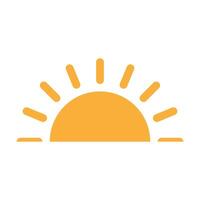 A half sun is setting downwards icon sunset concept for graphic design, logo, web site, social media, mobile app, ui illustration vector
