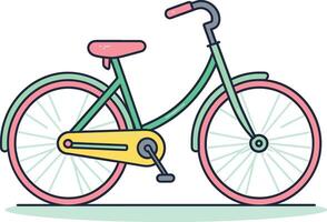 Drawing of Bike Wheel Illustrated Cycling Trail vector