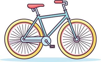 detallado híbrido bicicleta dibujo de bicicleta rueda vector
