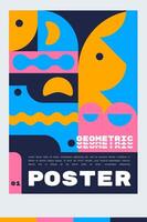 diseño modelo para un a4 póster o bandera con un animal geométrico. ilustración forma. minimalista y escandinavo diseño estilo. vector