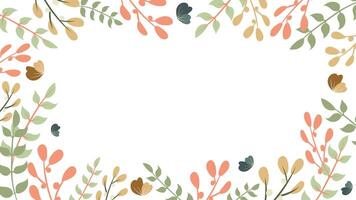 Abstract flower background design floral border frame vector