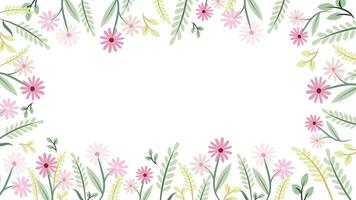 Abstract flower background design floral border frame vector