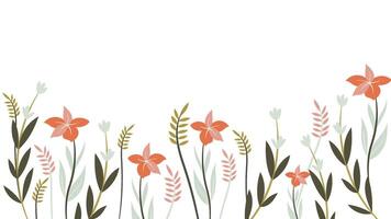 Abstract flower background design floral border frame vector