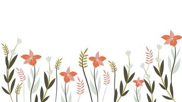Abstract flower background design floral border frame vector