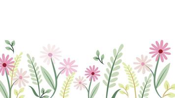 Abstract flower background design floral border frame vector