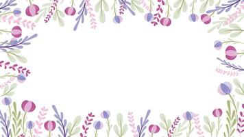 Abstract flower background design floral border frame vector