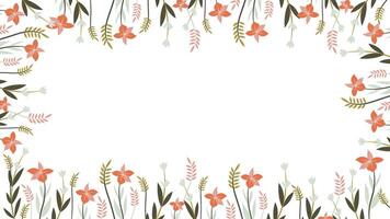 Abstract flower background design floral border frame vector