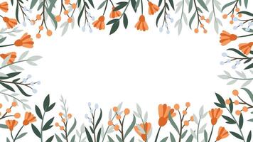 Abstract flower background design floral border frame vector