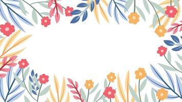 Abstract flower background design floral border frame vector