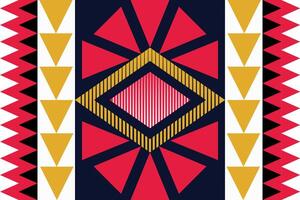 Geometric Ethnic pattern, Native American tribal fabric, tile, carpet, , illustration design, on navy blue background vector