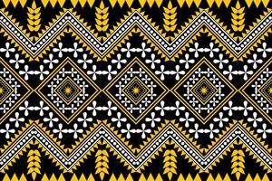azteca tribal geométrico antecedentes en negro rojo amarillo blanco sin costura raya modelo. tradicional ornamento étnico estilo. diseño para textil, tela, ropa, cortina, alfombra, ornamento, envase. vector