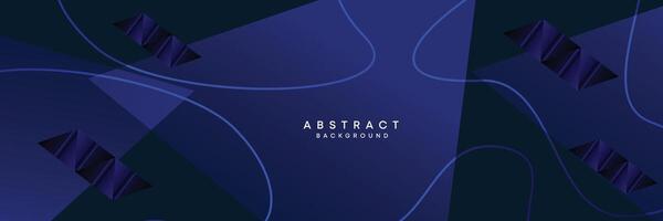 Dark blue, black abstract technological modern geometric banner background. dark navy blue gradient web header, promotional banner design for corporate, business, party, seminar, festive background vector