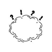 Doodle drawing dialog cloud. dialog cloud cartoon. vector