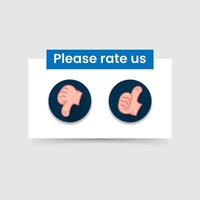 customer or user satisfaction survey. like and dislike, Thumbs up down buttons concept illustration flat design. simple modern graphic element for ui, infographic, icon vector