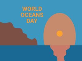 Oceans Day illustration flat design vector