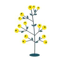 Cute yellow flower isolated on white background vector