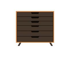 Chest of drawers, bedside table set . Wooden textures. Cartoon house equipment for interior. Illustration of furniture isolated vector