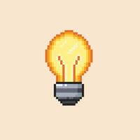 Lamp pixel art style illustration vector