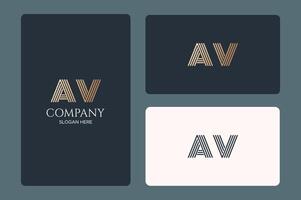 AV logo diseño imagen vector
