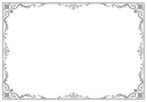 Thai pattern frame and gray vintage border for making cards vector