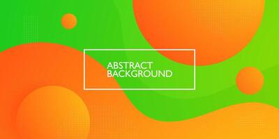 Colorful wave banner abstract background with gradient green and orange color background. Eps10 vector