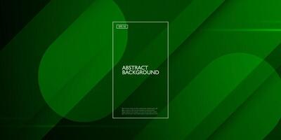 Abstract dark green geometric background template with curve rectangle pattern. Green background with trendy design. Eps10 vector