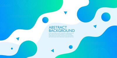 Blue and green geometric business banner design. Creative banner design with wave shapes and lines for template. Simple design on white horizontal banner. Eps10 vector