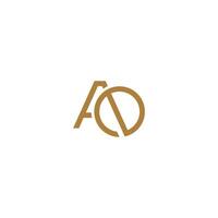 Abstract initial letter A, and O logo, can be used for branding and business logo. vector