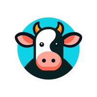 Cow icon logo, agriculture farming concept vector