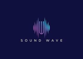 Minimalist Letter W Sound Wave logo. Modern Sound Wave logo. W Music Logo vector