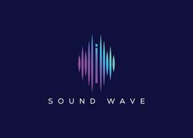 Minimalist Letter I Sound Wave logo. Modern Sound Wave logo. I Music Logo vector