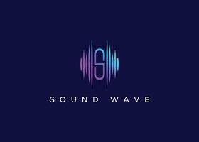 Minimalist Letter S Sound Wave logo. Modern Sound Wave logo. S Music Logo vector