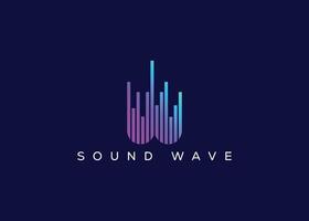 Minimalist Letter W Sound Wave logo. Modern Sound Wave logo. W Music Logo vector