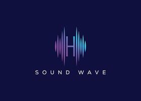 Minimalist Letter H Sound Wave logo. Modern Sound Wave logo. H Music Logo vector