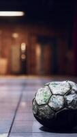 old soccer ball in empty subway video