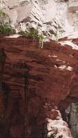 all'interno di una grotta calcarea con piante e sole splendente video