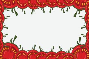 Tomatoes border frame. Tomato frame vector