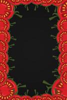 Tomatoes border frame. Tomato frame vector