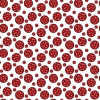 Slices of salami sausage seamless pattern for National Salami Day vector