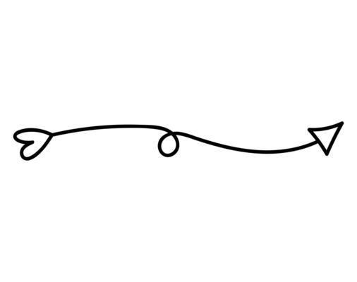 Cute doodle arrow with heart isolated on white background. hand-drawn illustration. Perfect for Valentine's Day designs, cards, invitations, decorations.