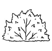 arbusto aislado en un blanco antecedentes. dibujado a mano ilustración en garabatear estilo. Perfecto para tarjetas, decoraciones, logo, varios diseños vector