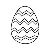 Cute decorated Easter egg isolated on white background. hand-drawn illustration in doodle style. Perfect for holiday designs, cards, logo, decorations. vector