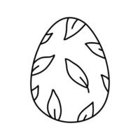 Cute decorated Easter egg isolated on white background. hand-drawn illustration in doodle style. Perfect for holiday designs, cards, logo, decorations. vector