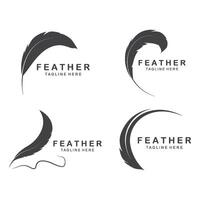 Feather Logo . Illustration of an ink pen. vector