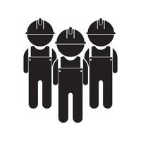 Labour logo illustration . Constructor worker icon. Engineer builder symbol. vector