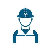 Labour logo illustration . Constructor worker icon. Engineer builder symbol. vector