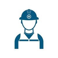 Labour logo illustration . Constructor worker icon. Engineer builder symbol. vector