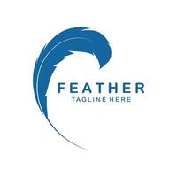 Feather Logo . Illustration of an ink pen. vector